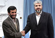 Халед Машаль и Махмуд Ахмадинеджад. Фото с сайта The Jerusalem Post