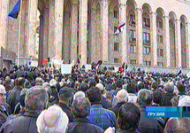 Антиправительственный митинг в Тбилиси. Кадр 1 телеканала