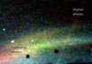 Ветвление в звездном потоке Стрельца заставляет предположить, что ореол Млечного пути, состоящий из темной материи, имеет сферическую форму. А источник недавно обнаруженного потока Орфан астрономам пока еще не удалось выявить. Фото Belokurov et al/SDSS с