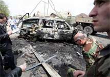 На месте теракта в Назрани. Фото с сайта YahooNews
