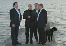 Жозе Мануэл Баррозу, Владимир Путин, Хавьер Солана, Вольфганг Шюссель в Сочи. Фото с официального сайта президента России
