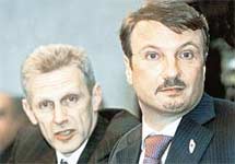 Андрей Фурсенко и Герман Греф. Фото с сайта ''Комсомольской правды''