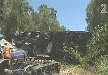 Катастрофа поезда в Израиле. Кадр 2 канала ИТВ