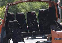 Тирасполь. Взорванная маршрутка. Фото с сайта ''Ольвия-пресс''