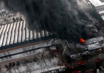 Пожар на Черкизовском рынке. Кадр НТВ