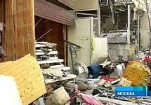 Черкизовский рынок после взрыва. Кадр Первого канала