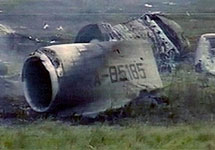 Обломки Ту-154, разбившегося под Донецком. Кадр канала ''Россия''