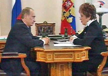 Встреча Владимира Путина с Валентиной Матвиенко. Фото с сайта Вести.ру