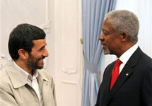Махмуд Ахмадинеджад и Кофи Аннан. Фото АР