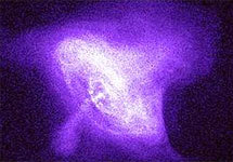 Крабовидная туманность (содержащая пульсар) в рентгеновских лучах. Изображение получено Рентгеновской обсерваторией NASA "Чандра" (Chandra). NASA/MSFC с сайта BBC News