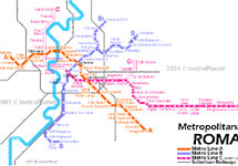 Схема римского метро с сайта  www.htmhell.com