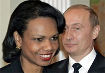 Кондолиза Райс и Владимир Путин. Фото АР