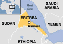 Эритрея на карте мира. Изображение с сайта ВВС