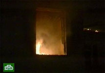 Пожар в психоневроинтернате в Кемеровской области. Кадр НТВ