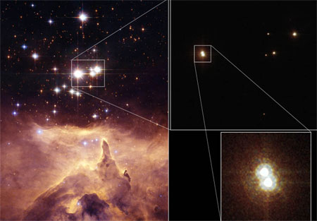 Сверхмассивная кратная звездная система в кластере Pismis 24. Фото NASA, ESA, and J. Maíz Apellániz (Instituto de Astrofísica de Andalucía, Spain) с сайта hubblesite.org
