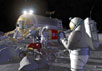 Астронавты, работающие на Луне. Иллюстрация NASA (фантазия художника) с сайта NewScientist