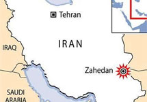 Захедан на карте Ирана.