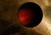 Так художник представляет себе планету HD 149026b, которая поглощает весь падающий на нее свет от своей звезды и переизлучает в космос инфракрасные лучи. Она может быть чернее сажи, но при этом пылать из-за своего жара как тлеющие угли. C сайта NewScienti