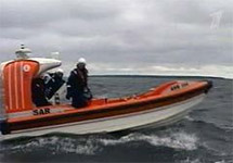 Спасатели в Финском заливе. Кадр Первого канала