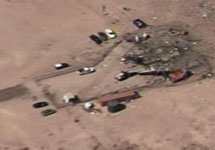 Место взрыва в пустыне Мохаве с высоты птичьего полета. Видны обугленные обломки разных размеров. Фото с сайта CNN