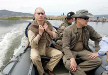Владимир Путин и князь Монако на Енисее. Фото с официального сайта президента