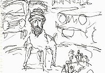Пророк Мухаммед в виде собаки. Рисунок Ларса Вилкса. Изображение с сайта ministryofart.se