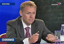 Андрей Луговой на съезде ЛДПР. Кадр "Вестей"