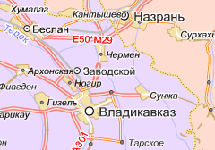 Владикавказ. Карта с сайта http://maps.yandex.ru