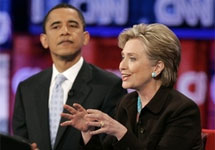 Барак Обама и Хиллари Клинтон. Кадр CNN