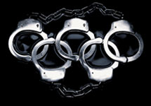 Плакат противников Олимпиады в Пекине. Изображение c сайта "Репортеры без границ"