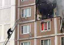 Взрыв и пожар на улице  Академика Королева. Фото с сайта "Вечерней Москвы"