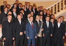 Футболисты ''Зенита'' у Медведева. Фот пресс-службы Кремля