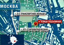 Место взрыва на плане Москвы. Кадр "Вестей"