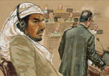 Салим Хамдан. Рисунок с судебного процесса. Фото ВВС