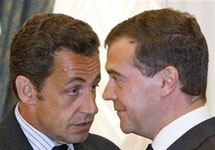 Дмитрий Медведев и Николя Саркози. Фото АР