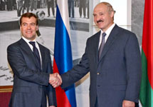 Дмитрий Медведев и Александр Лукашенко. Фото РИА ''Новости''