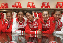 Российские гимнастки на Олимпиаде в Пекине. Фото РИА ''Новости''