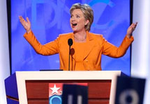 Хиллари Клинтон на съезде Демократической партии США. Фото Reuters