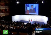  	 Президент России Дмитрий Медведев на конференции в Эвиане. Кадр НТВ