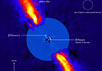 Фотография экзопланеты у Беты Живописца (светлое пятнышко левее и выше центра). Фото ESO/A.-M. Lagrange et al. с сайта ESO