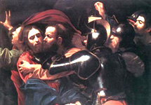 	  Караваджо ''Взятие Христа под стражу''. Репродукция с сайта wga.hu