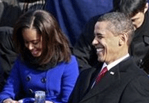 Барак Обама с женой на инаугурации. Фото АР