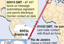 Карта поисков самолета Airbus. С сайта Reuters