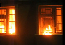 Пожар в штабе ''Наших''. Кадр видеоролика на Youtube