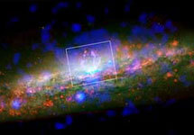 Галактика NGC 3079. Изображение NASA/CXC/U.North Carolina/G.Cecil с сайта www.spaceflightnow.com