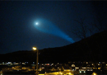 Голубая спираль над Тромсе. Фото очевидца с сайта itromso.no