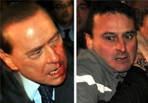 Сильвио Берлускони и Массимо Тарталья. Коллаж с сайта ANSA