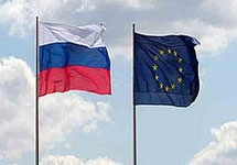 Флаги России и Евросоюза. Фото с сайта www.justmedia.ru