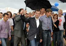 Дмитрий Медведев на форуме "Селигер-2010". Фото с сайта www.news.kremlin.ru