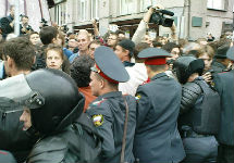Акция на Триумфальной площади 31 августа 2010 года. Фото Дмитрия Борко/Грани.Ру